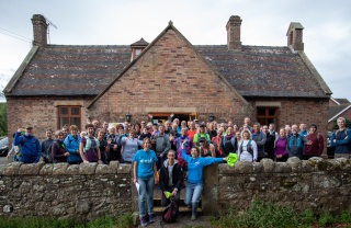 Members of the Shropshire volunteer group celebrating after completing the three peaks challenge