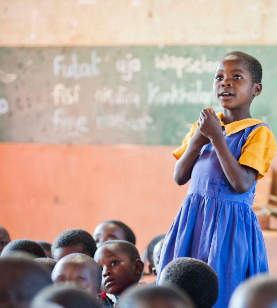 Image of a child learning in class