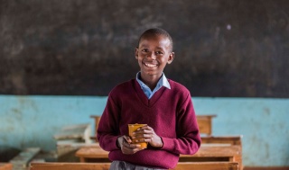 Child in class in Kenya