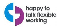 Happy to talk flexible working logo