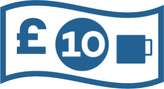 £10 = 100 meals illustration