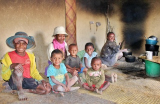 Rova and Lefitra with their family, Madagascar 